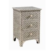 Bone Inlay 3 Drawer Bedside Cabinet 3