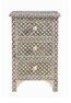 Bone Inlay 3 Drawer Bedside Cabinet