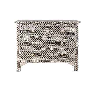 bone inlay chest of drawer