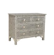 Arabesque Bone Inlay 4 Drawer Chest Black 2