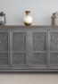 Hand carved Grey Large Gorgeous Sideboard Four Cabinet Door Carving Beautifully Storage Living Room Solid Wood Handicraft 1