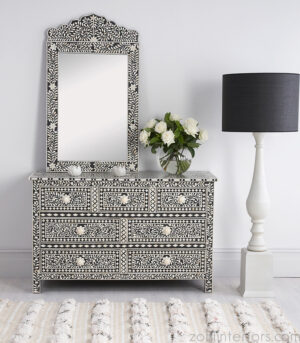 Bone Inlay Chest, 7 Drawer Bone Inlay Chest, Bone Inlay Furniture, Bone Inlay Dresser, Bone Inlay Storage Chest, Handcrafted Bone Inlay Chest, Floral Bone Inlay Chest, Black Bone Inlay Chest, Luxury Bone Inlay Furniture, Designer Bone Inlay Chest, Bohemian Bone Inlay Chest, Indian Bone Inlay Chest, Contemporary Bone Inlay Chest, Unique Bone Inlay Chest, Artisan Bone Inlay Chest, Exquisite Bone Inlay Chest, Intricate Bone Inlay Chest, Bone Inlay Bedroom Furniture, Statement Bone Inlay Chest, Chic Bone Inlay Chest