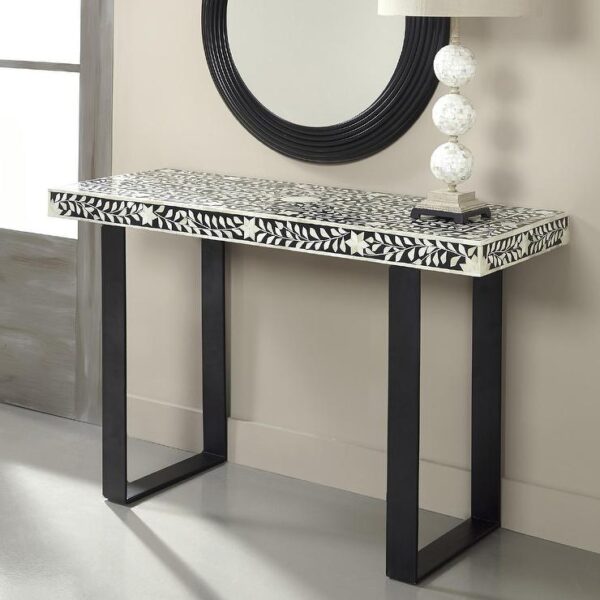 Bone Inlay Hall Table Bone Inlay Foyer Table Bone Inlay Entry Table Console TAble