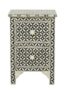bone inlay 2 drawer bedside table